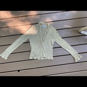 Natural Fabric Knit Open Sweater Size Small